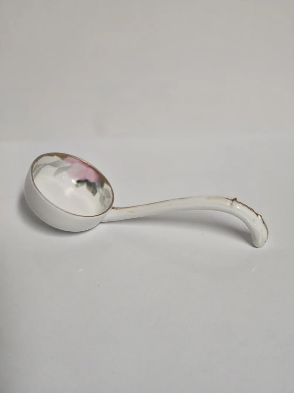 Porcelain Pink Floral Condiment Ladle